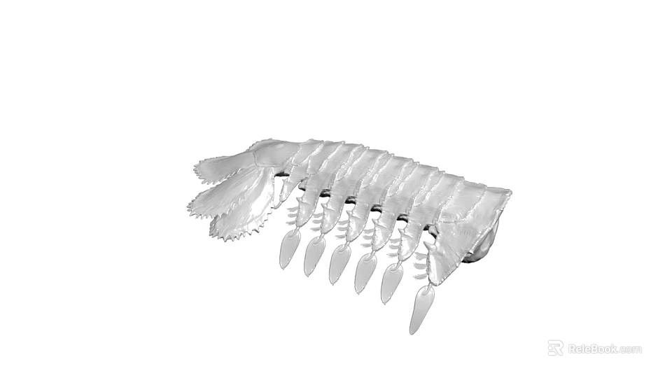 Transparent Plastic Clips With Multiple Pieces In A Row Each Having Clip And Spoon 3d model 