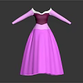 Pink Princess Dress With White Collar And Long Sleeves Elegant Design
