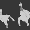 Male And Female Zombie Characters With Tattered Clothes And Bloody Appearance Walking