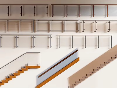 balustrade glass balustrade stainless steel balustrade glass stair handrail stair balustrade 3d model