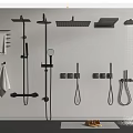 Modern shower towel rack combination 3d model