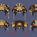 Traditional Chinese Hair Ornaments With Phoenix Crown Designs And Tassel Decorations