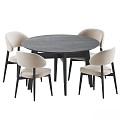 table and chair combination calligaris oleandro hyde westelm 3d model