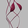 Elegant Deep Red Cross Strap Lingerie Design For Women Fashion Apparel