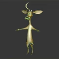 Cartoon Deer Character With Long Ears Antlers And Standing Pose In 3D Rendered Animated Style