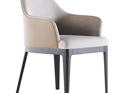 Modern Single Accent Chair With Upholstered Fabric Armrest And Wooden Legs 3d model
