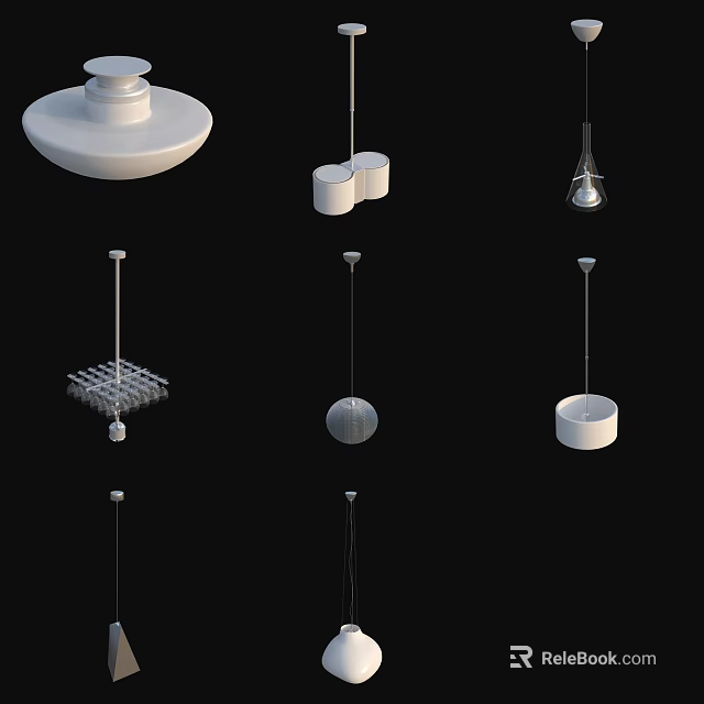 Various Modern Pendant Lights With Different Design Styles For Home Decor 3d model