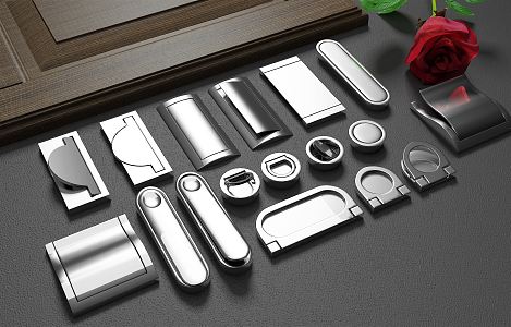 Modern handle cabinet door dark handle 3d model