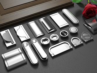 Modern handle cabinet door dark handle 3d model