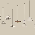 Modern Pendant Lights With Various Shapes And Neutral Tones For Interior Decor 3d model