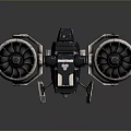 Detailed Futuristic Mechanical Drone 3D Model With Dual Propellers And Camera