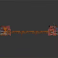 Rusty Industrial Conveyor Belt Equipment With Long Black Belt And Orange Red Structures