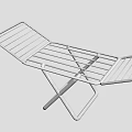Modern Metal Folding Chair With Striped Seat And Minimalist Design