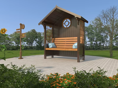 Modern park pavilion rest pavilion modern pavilion Chinese style pavilion retro pavilion ethnic style pavilion rest stool park signify pavilion 3d model