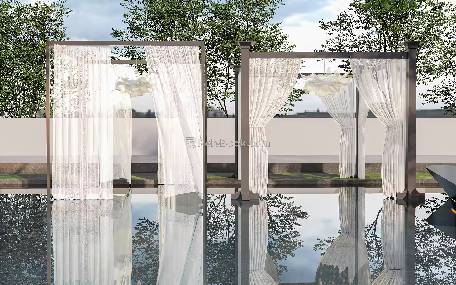 Modern curtain screen window curtain screen gauze curtain gauze mosquito net 3d model