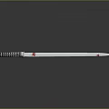 Silver Blade Samurai Sword With Black And Silver Handle And Red Accents