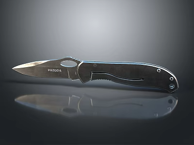 BAZOOCA Folding Knife With Stainless Steel Sharp Blade And Textured Handle 3d model