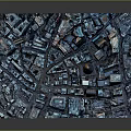 Cartoon City Scene With 3D Modeled Skyscrapers And Vibrant Urban Buildings