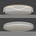 Modern Round Ceiling Light With Curved Lines And Perforated Trim Design 3d model