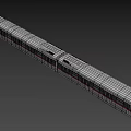 Modern White Urban Metro Train With Red Stripes Black Front And Multiple Carriages