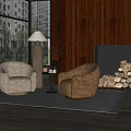 Modern Casual Sofa Combination Plush Sofa 3d model