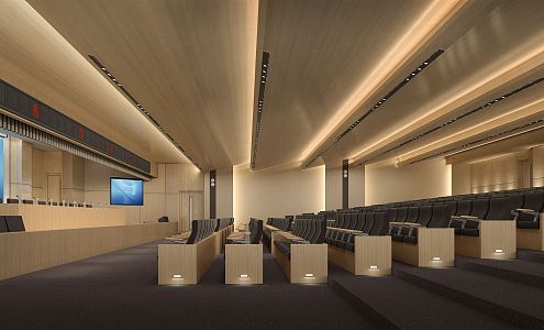 Modern Conference Hall Stairway Meeting Room 3d model