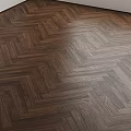 Dark Brown Wooden Flooring With Herringbone Pattern And Natural Solid Wood Texture