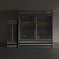 Commercial Stainless Steel Double Glass Door Refrigerators Storage For Milk Fruits Vegetables Meat