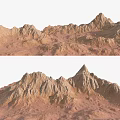 Brown Mountain Range Featuring Rocky Peaks And Natural Terrain 3d model