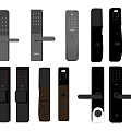 Modern fingerprint lock password lock anti-theft door lock smart lock electronic lock door handle 3d model