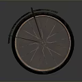 Vintage Green Bicycle Wheel With Metal Spokes Classic Design And Retro Look