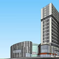Modern Commercial Complex Architectural Design Featuring Haier Logo High Rise Buildings And Glass Facade