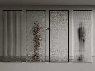 Modern Glass Partition Changhong Glass Frosted Glass Square Glass 3d model