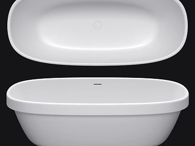 Modern White Oval Freestanding Bathtub Design With Smooth Surface And Clean Lines 3d model