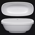 Modern White Oval Freestanding Bathtub Design With Smooth Surface And Clean Lines