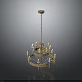 Elegant Classic Chandelier Furniture With Multiple Candle Shaped Arms And Golden Accents