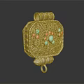 Elegant Silver Filigree Fashion Pendant With Turquoise And Coral Decorative Stones
