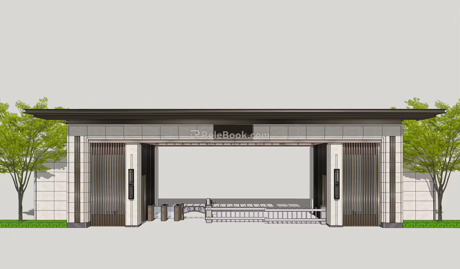 new chinese style gate 3d model