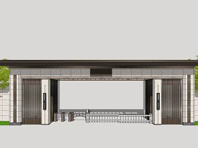 new chinese style gate model