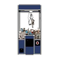 Amusement Park Claw Machine Filled With Colorful Plush Stuffed Toys