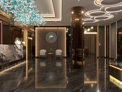 Luxury Modern KTV Room Interior With LED Lighting And Comfortable Seating 3d model