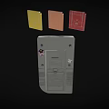 Retro Game Boy Handheld Console With Three Colored Game Cartridges 3d model