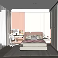Modern Kids Room Interior Design With Bed Desk Chair And Wardrobe