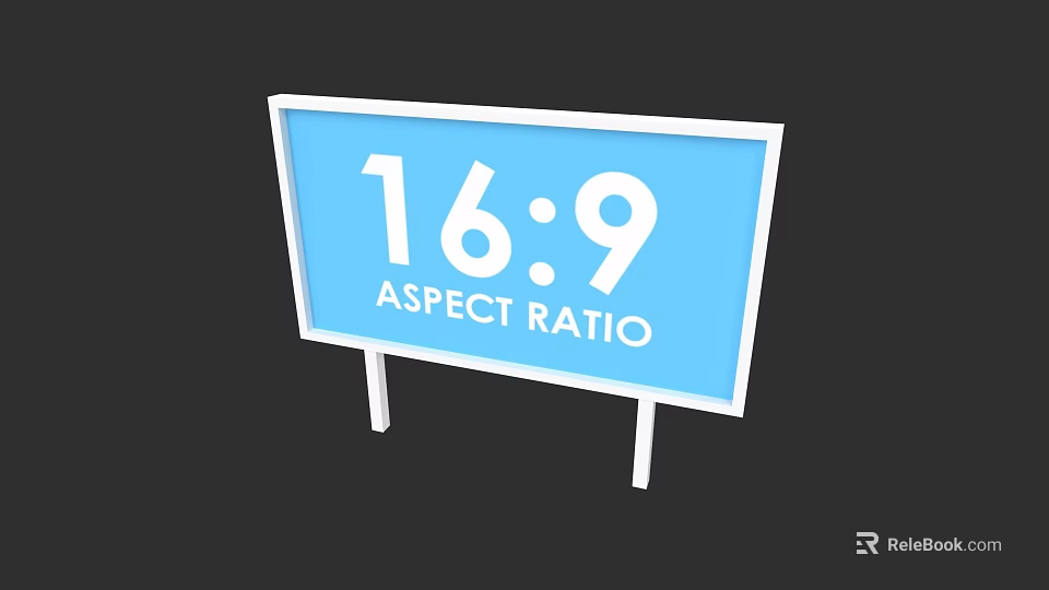 Modern Commercial Complex Digital Signage With 16 by 9 Aspect Ratio 3d model 