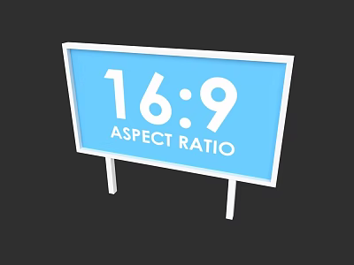 Modern Commercial Complex Digital Signage With 16 by 9 Aspect Ratio 3d model