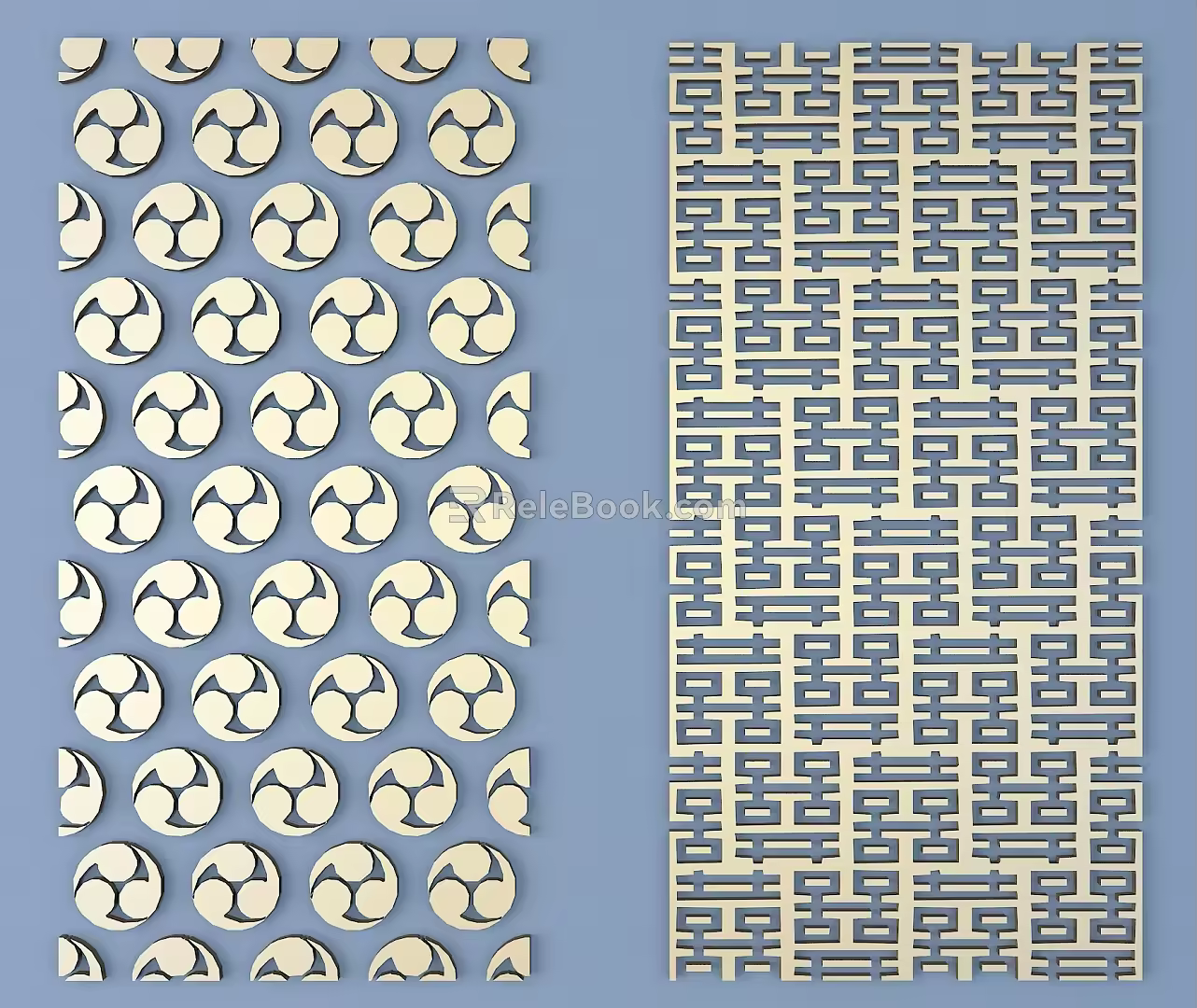 New Chinese style carved ancient pattern 3d model