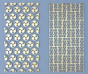 New Chinese style carved ancient pattern 3d model