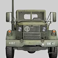 Green Military Utility Vehicle With Star Insignia HHC-40 And Large Tires