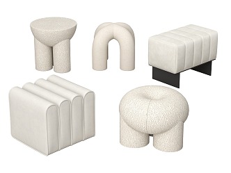 Sofa stool low stool combination 3d model