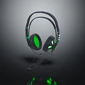 High Quality Gaming Headset with Green LED Lights Modern Design and Comfortable Earpads